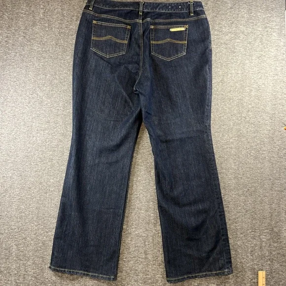 EUC! Michael Kors Women's Jeans 18W Blue Dark Wash Denim Logo - Picture 7 of 8